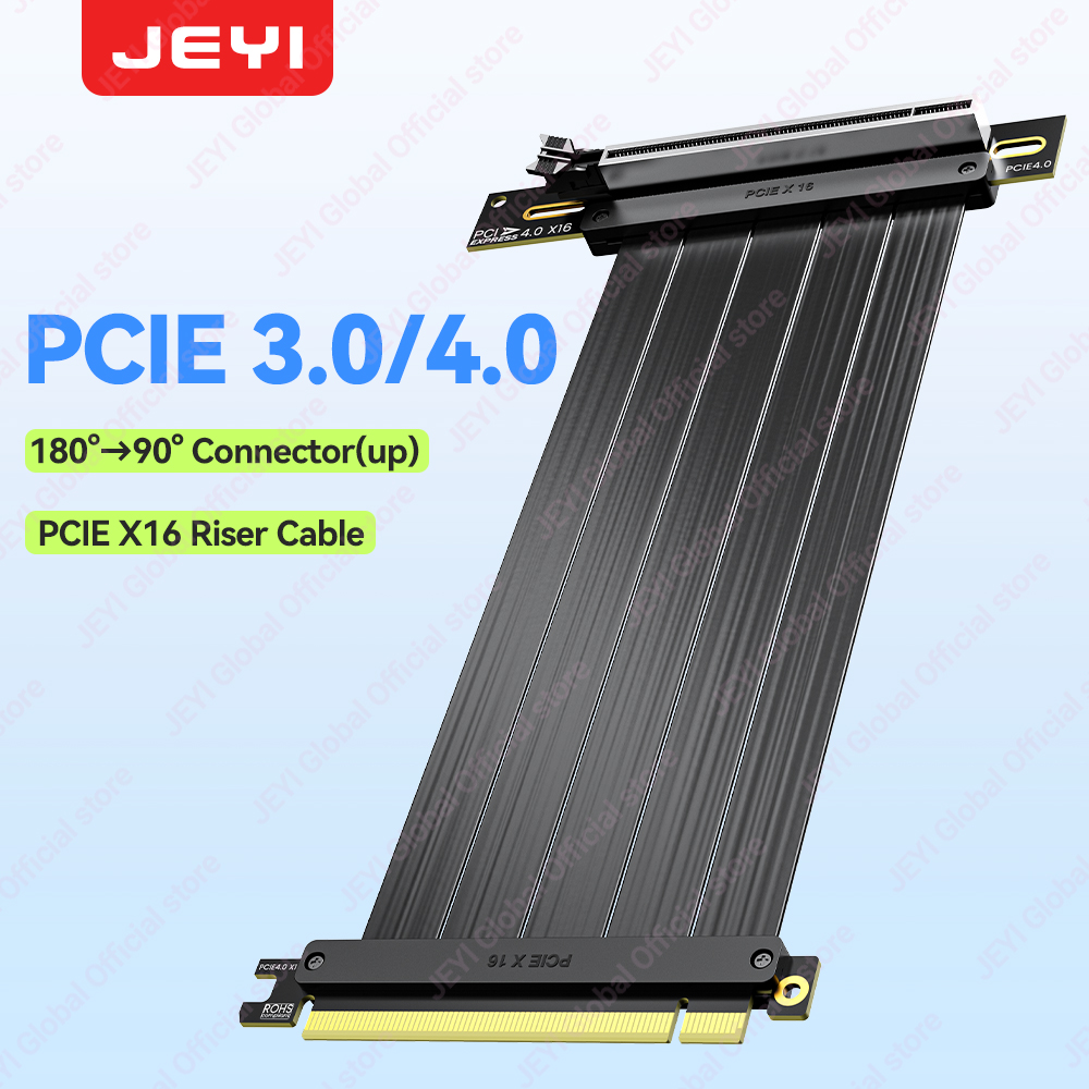 Pcie 4.0 X16 Riser Cable 90 Degree - JEYI PCIe 4.0 Riser Cable 90