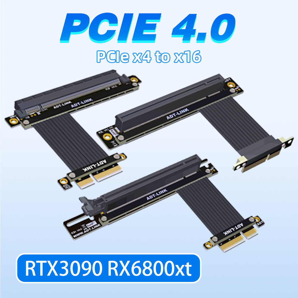 Single Double 90 Degree Right  - огляд і ціна Pcie 4.0 X16 Riser Cable 90 Degree