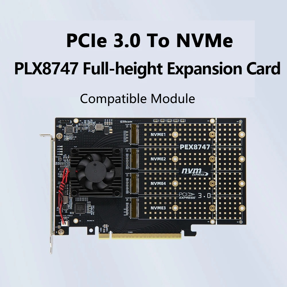 PCIe 3.0 X8 4‑Bay M.2 NVMe Exp - огляд і ціна Quad M.2 Nvme Pcie Bifurcation Card