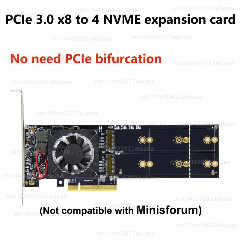 PEX8747 Chip PCIe 3.0 X8 Quad  - огляд і ціна Quad M.2 Nvme Pcie Bifurcation Card